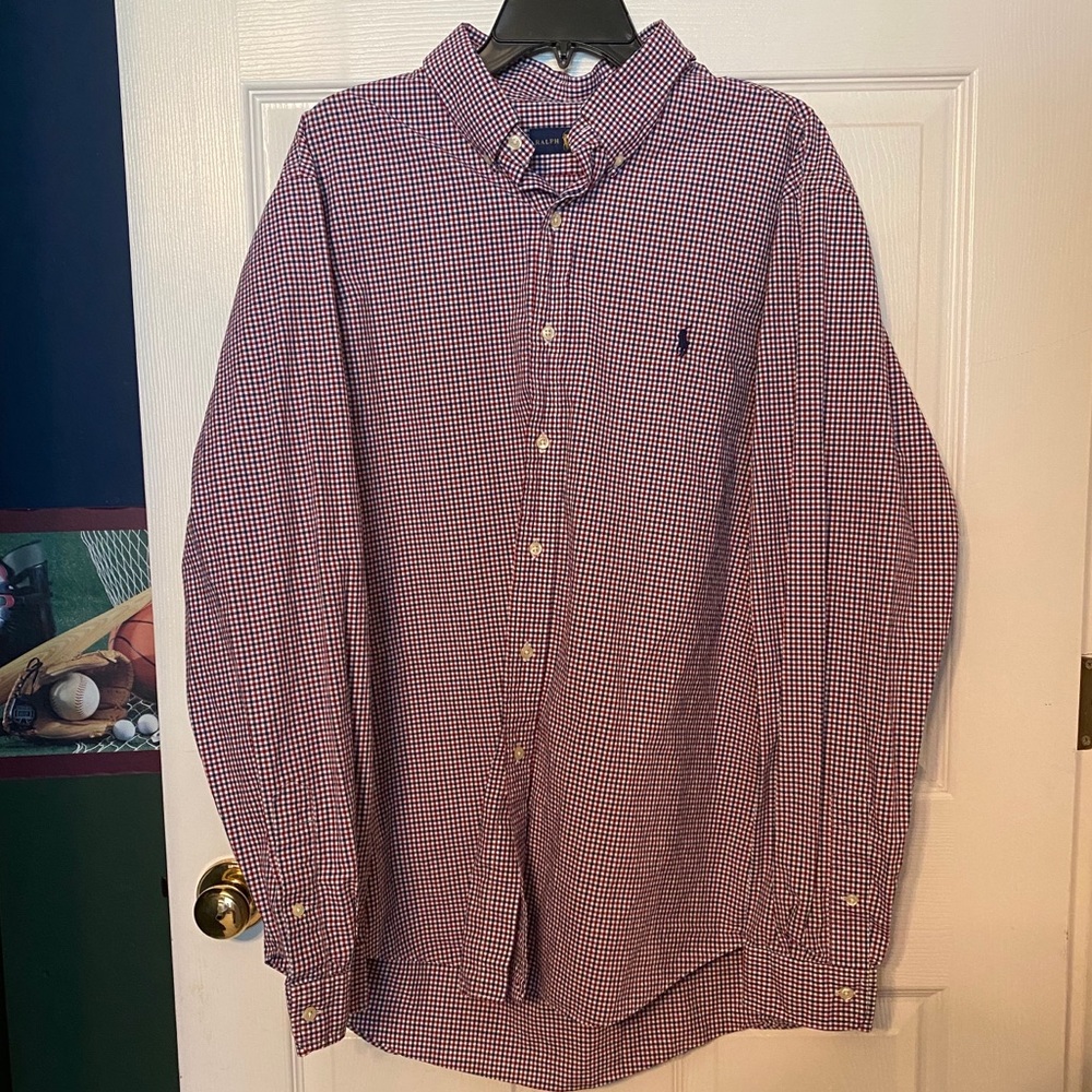 POLO | Men’s Red & Blue Button Down